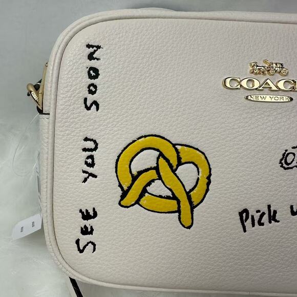 Coach Jamie Camera Bag With Sketch Print Pebble Leather/Chalk Multi CAT02 NWT - Picture 11 of 12